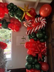 Christmas Balloon Garland with candy cane