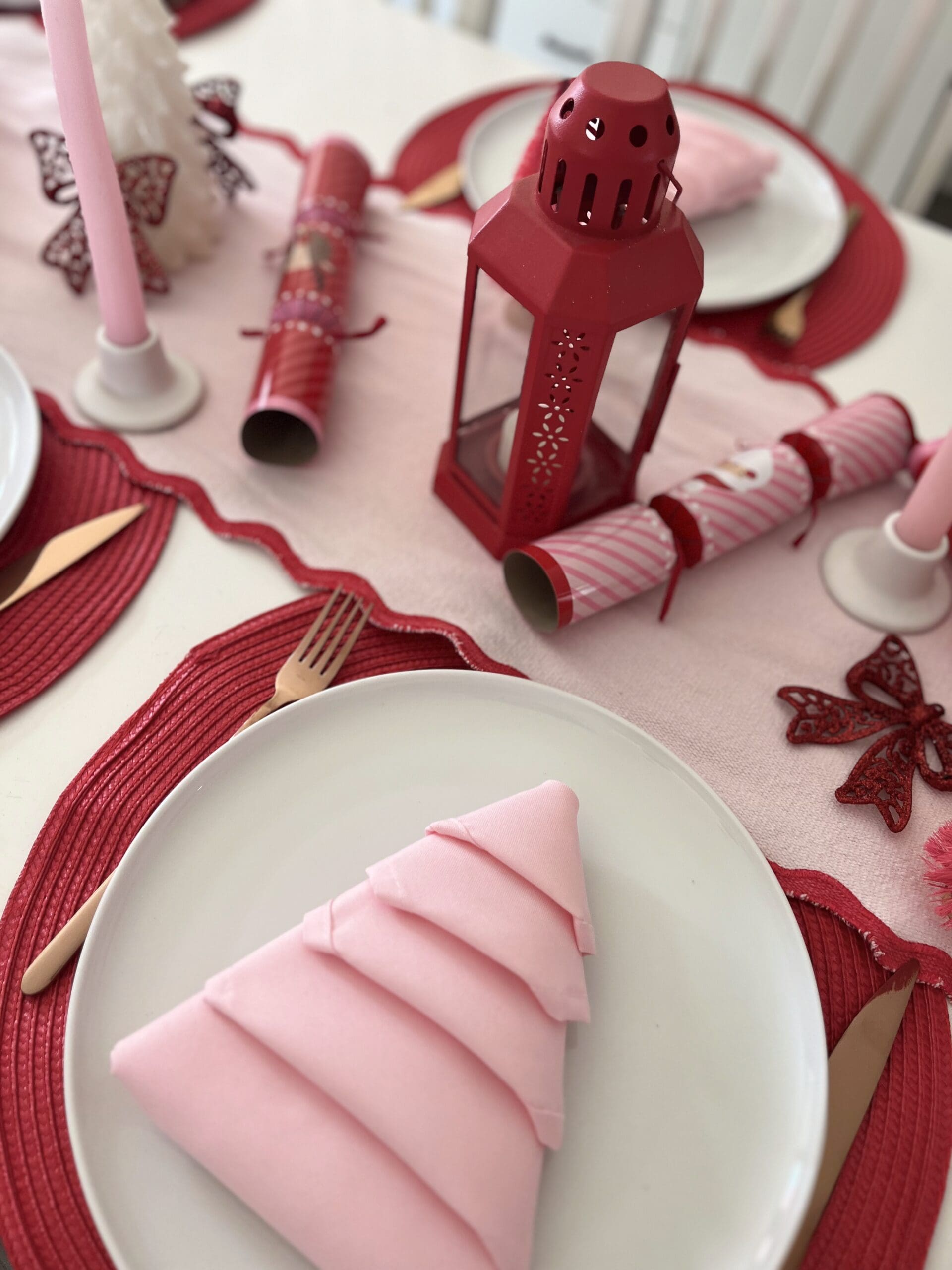 Pink Christmas Table Decorations